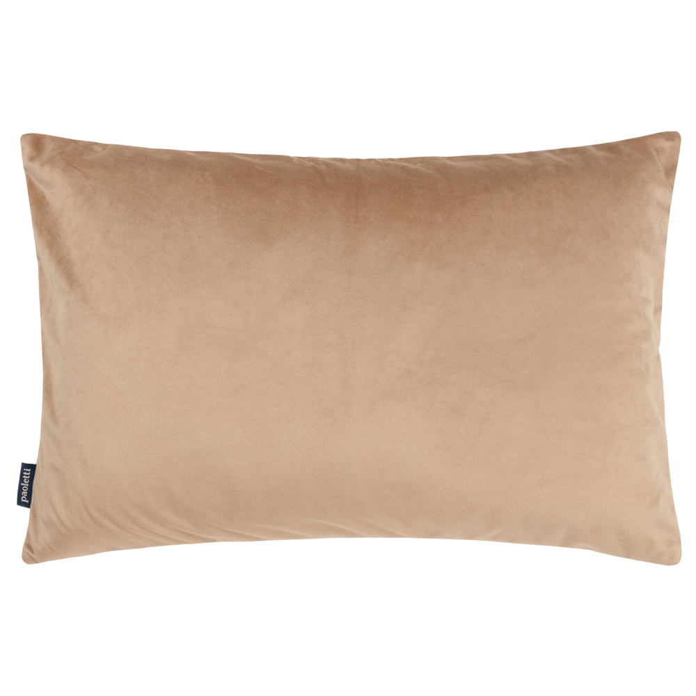 Paoletti Lexington Warm Taupe Velvet Jacquard Cushion Image 2