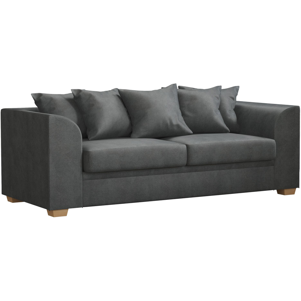 Modo 5 Seater Steel Plush Velvet Scatter Back Sofa Set Image 2
