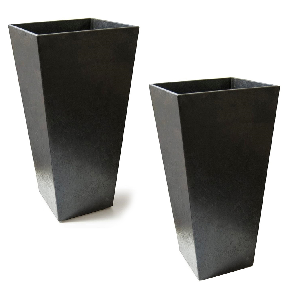 Primeur Sonata Slate Outdoor Garden Planter 70cm 2 Pack Image 1