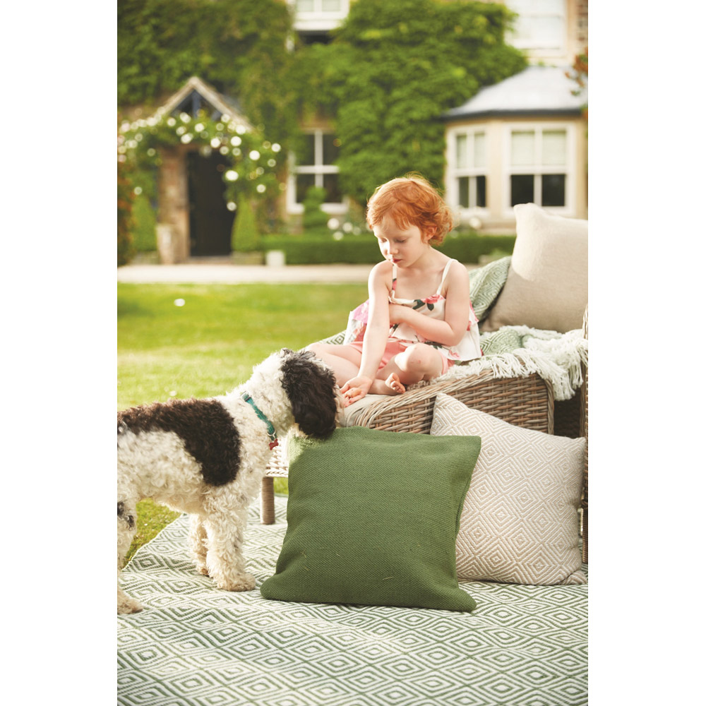 Hug Rug Dark Green Diamond Woven Rug 160 x 230cm Image 3