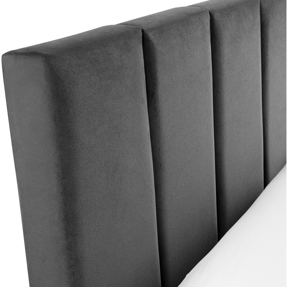 Julian Bowen Rosa Double Grey Velvet Bed in a Box Image 5