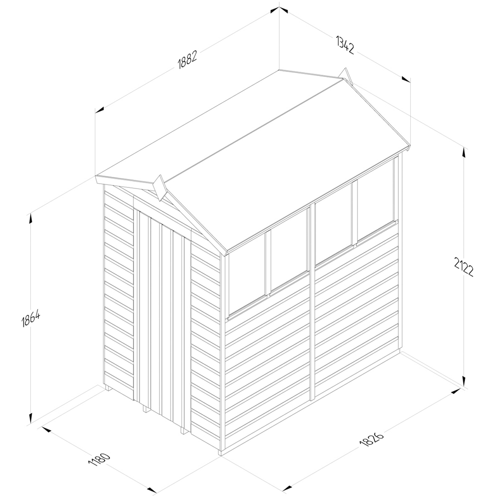 Forest Garden 4 x 6ft 4 Window Beckwood Apex Shed Image 9