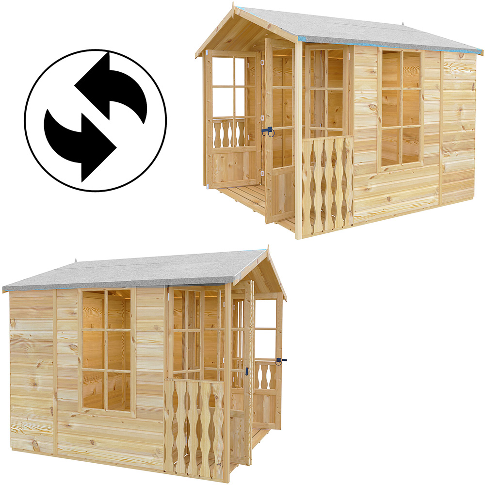 Shire Delmora 8 x 6ft Apex Garden Summerhouse with Verandah Image 4