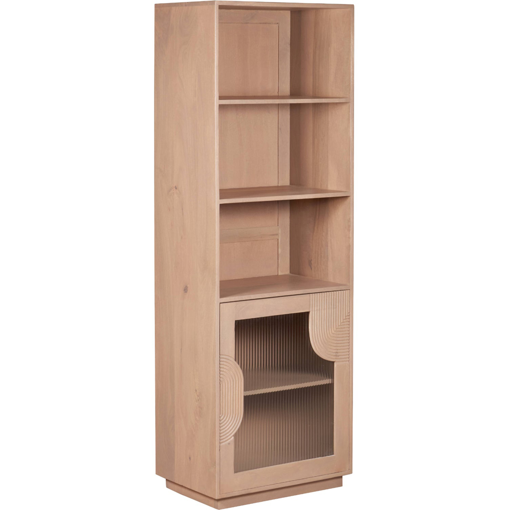 IH Design Jodhpur Single Door 3 Shelf Solid Wood Bookcase Image 2
