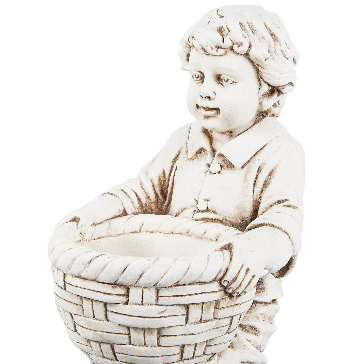 Boy Carrying Basket - White Image 3
