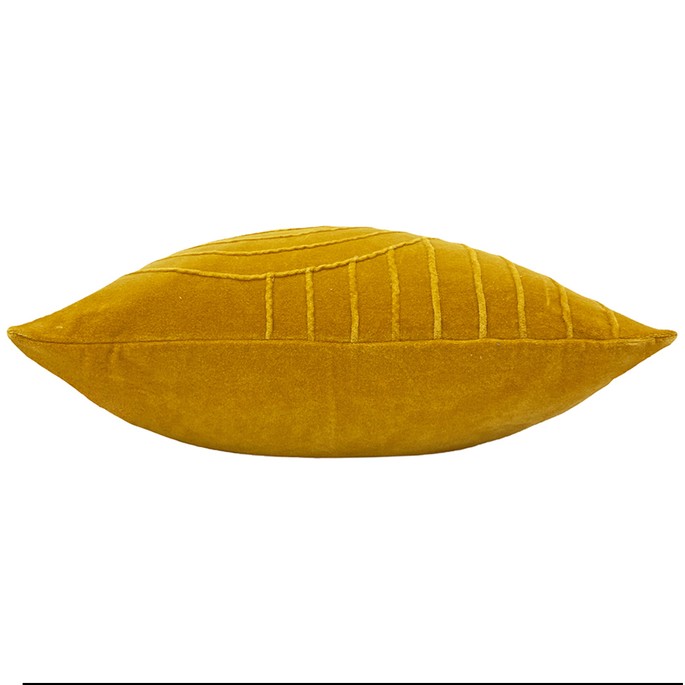 furn. Mangata Ochre Square Geometric Pleat Cushion Image 3