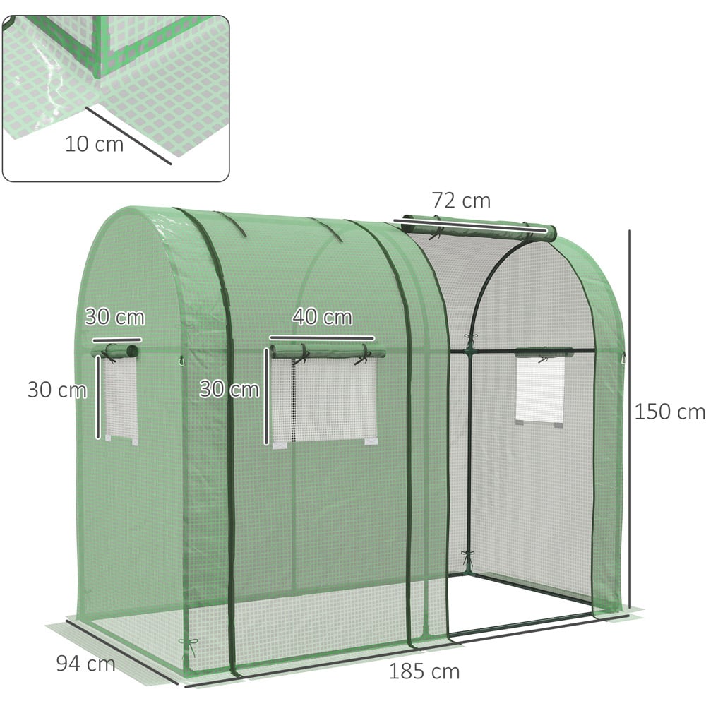Outsunny Green PE 3 x 6ft Tomato Greenhouse Image 7