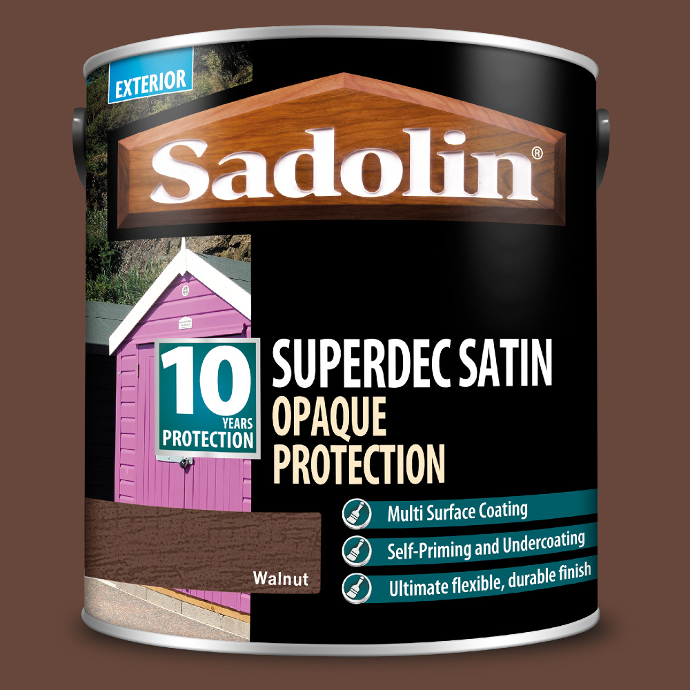 Sadolin Superdec 10 Year Walnut Satin Finish Exterior Woodstain 2.5L Image 4