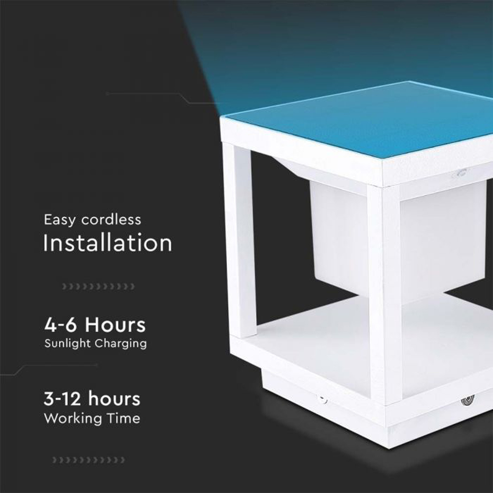 V-TAC White Warm White LED Solar Pillar Light Image 4