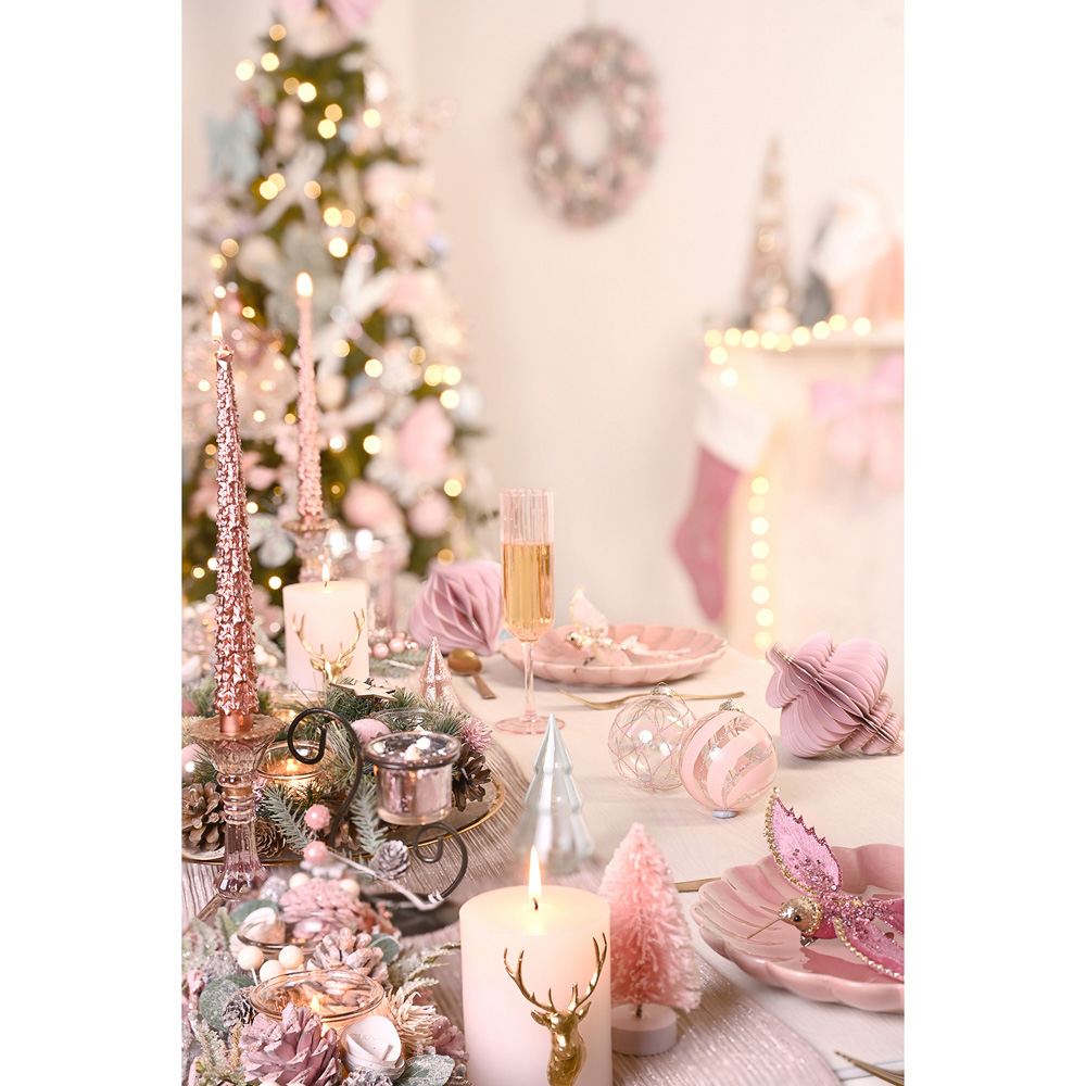 The Seasonal Gift Co. Velvet Pink and Red Merry Christmas Stocking Image 5