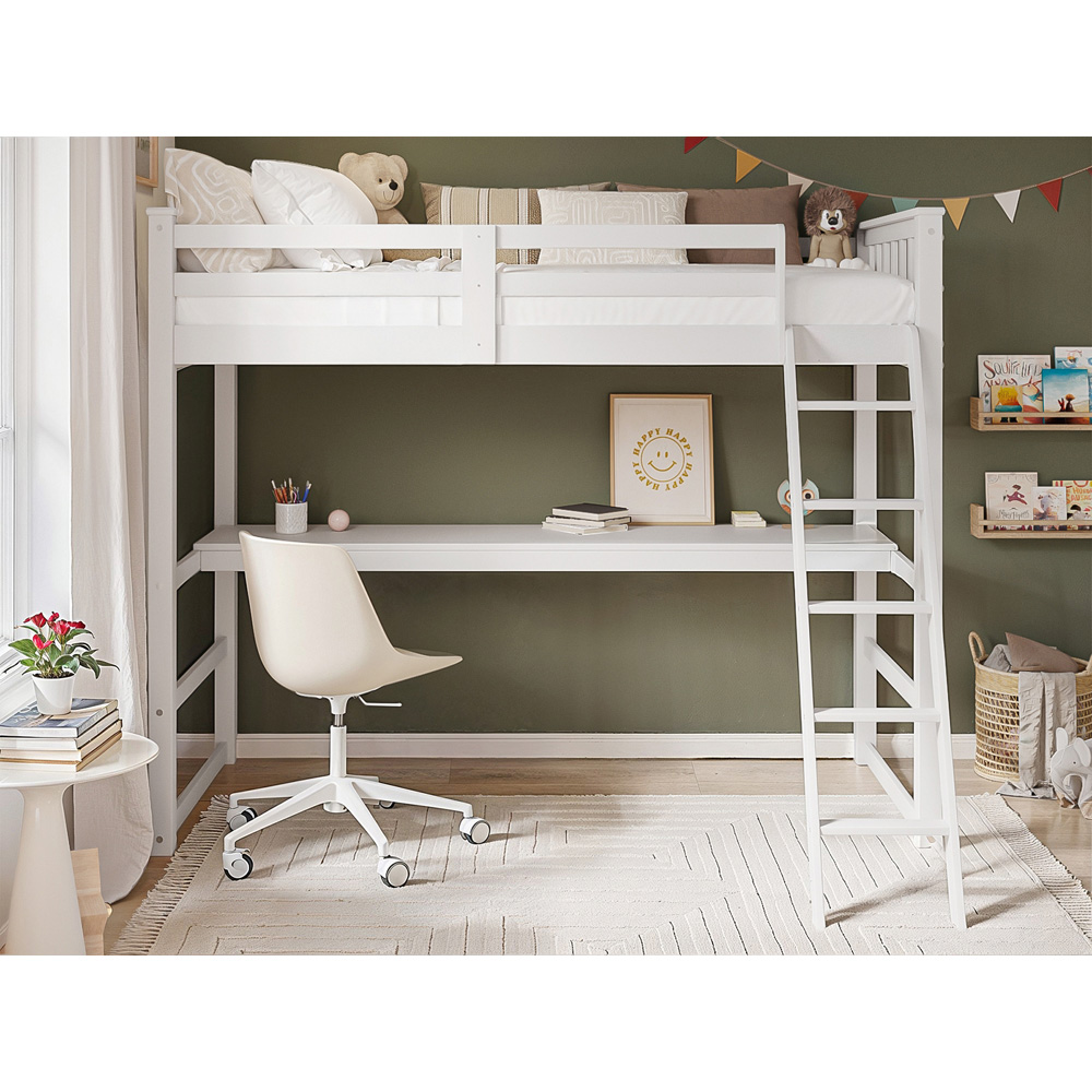 Flair Jules White High Sleeper with Desk Image 4