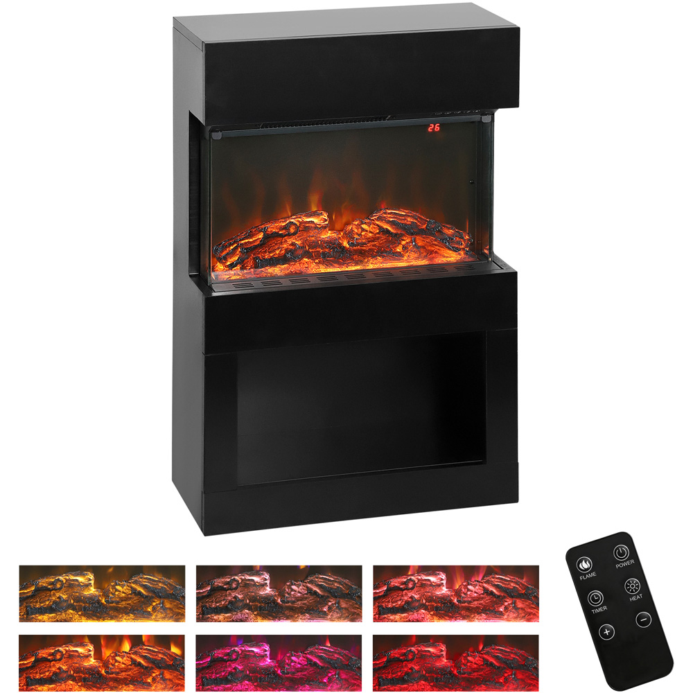 HOMCOM Black Electric Fireplace and Mantel with Remote 2000W Image 3