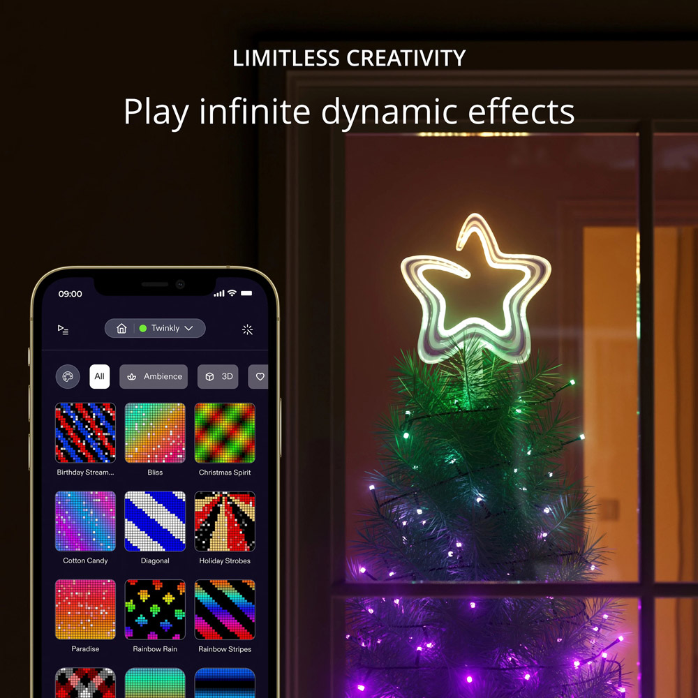 Twinkly 76 RGBW Star LED Smart USB Christmas Tree Topper 22cm Image 4