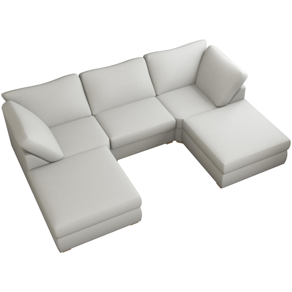 Nestle 5 Seater Mink Venice Fixed Back U-Shape Sofa Image 4