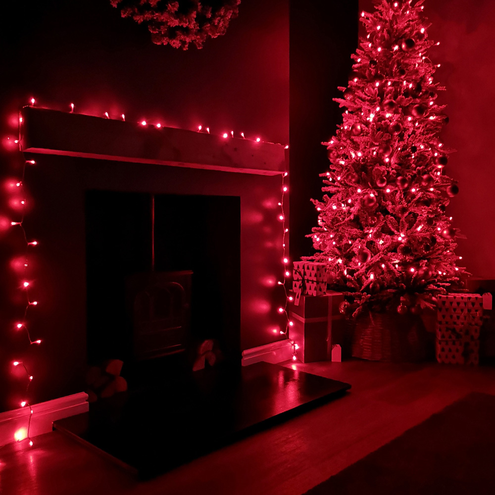 Samuel Alexander SupaBrights 200 Red LED Clear Cable Christmas String Lights 16m Image 2