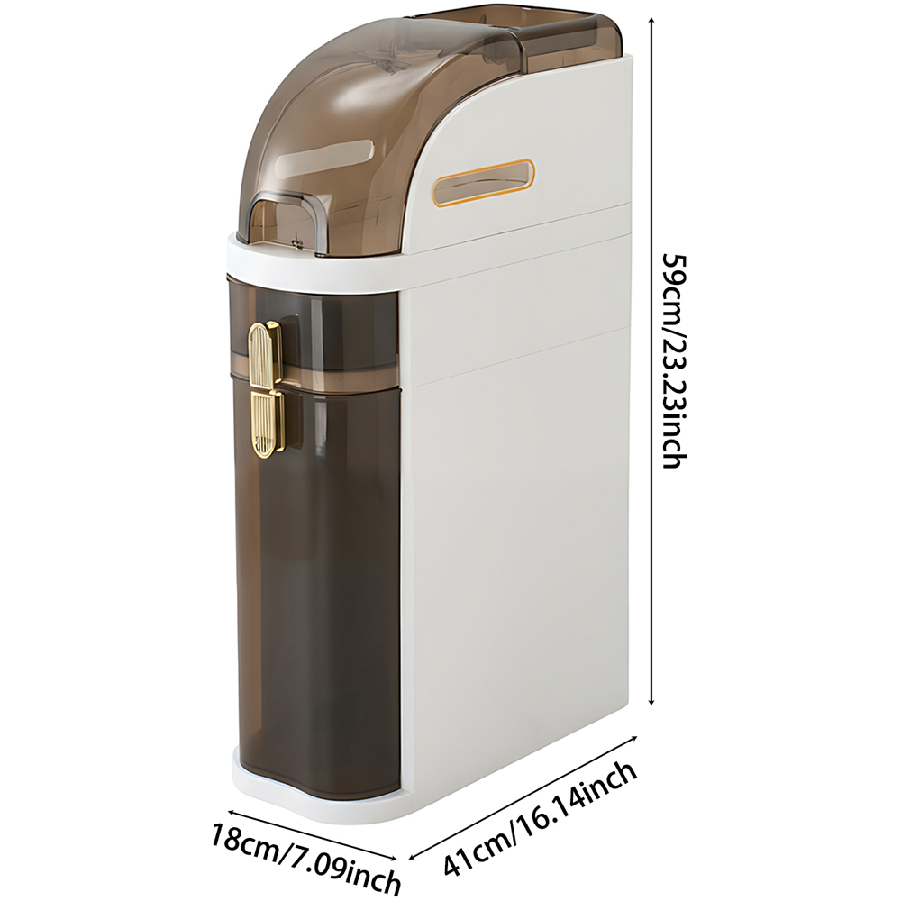 Living and Home Ivory White and Tea Brown Plastic Bathroom Storage Cabinet Image 9