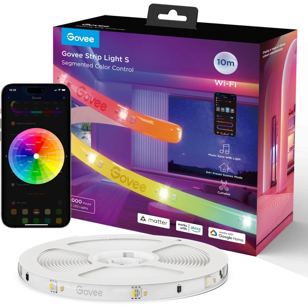 Govee RGBICW LED Smart Strip Light 10m Image 2