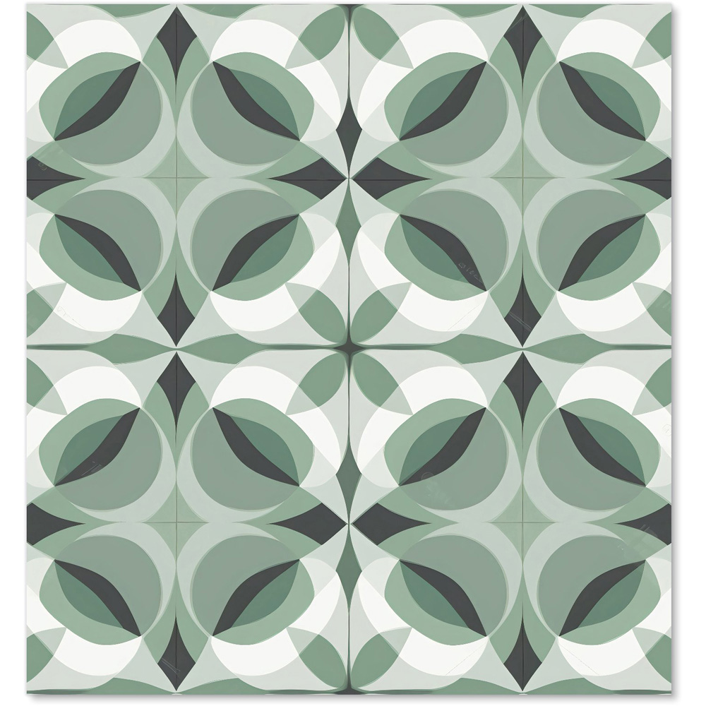 Warren Reed Designer Green and Grey Geometric Glass Kitchen Splashback 75 x 70cm Image 2
