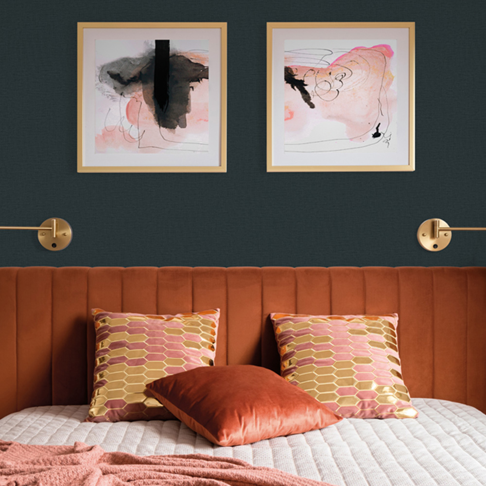 Galerie Llewelyn-Bowen Off The Wall Plain Texture Blue Wallpaper Image 2