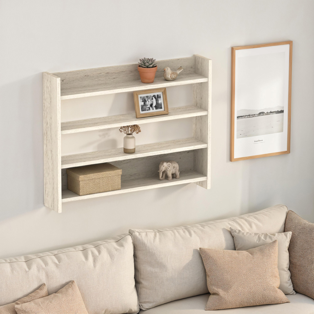 Decortie Lane Travertine 4 Shelf Compact Wall Shelf Image 4