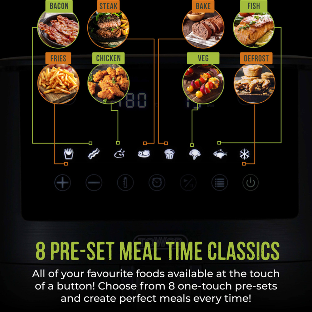 Tower Vortx T17147 Black Digital Single Basket Air Fryer 4.2L Image 7