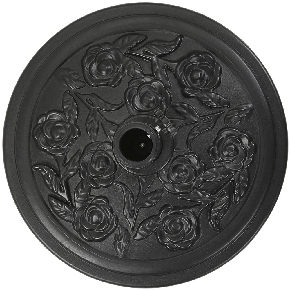 Living and Home Black Rose Embossed Concrete Round Umbrella Stand Base 45cm Image 3