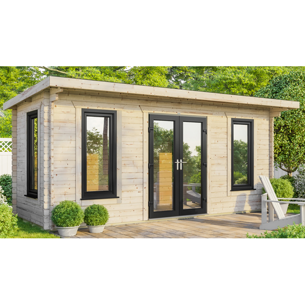 Power Sheds 20 x 8ft Centre Double Door Pent Log Cabin Image 9