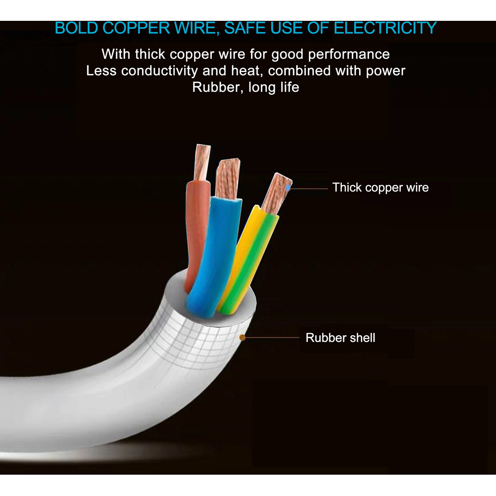 ExtraStar 6 Way 13A White Extension Lead with Switch 1m Image 4
