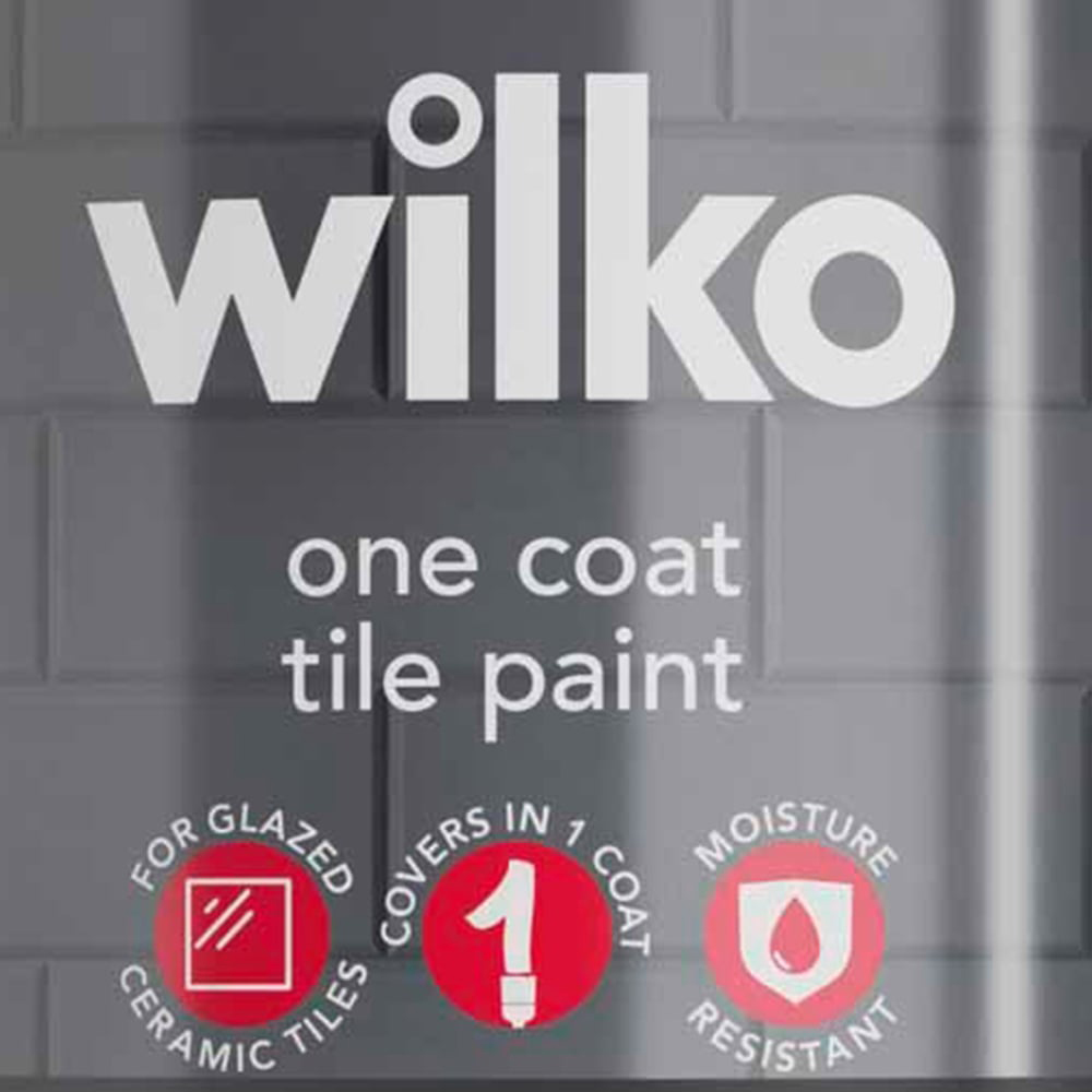 Wilko One Coat Black Tile Gloss Paint 750ml Image 4