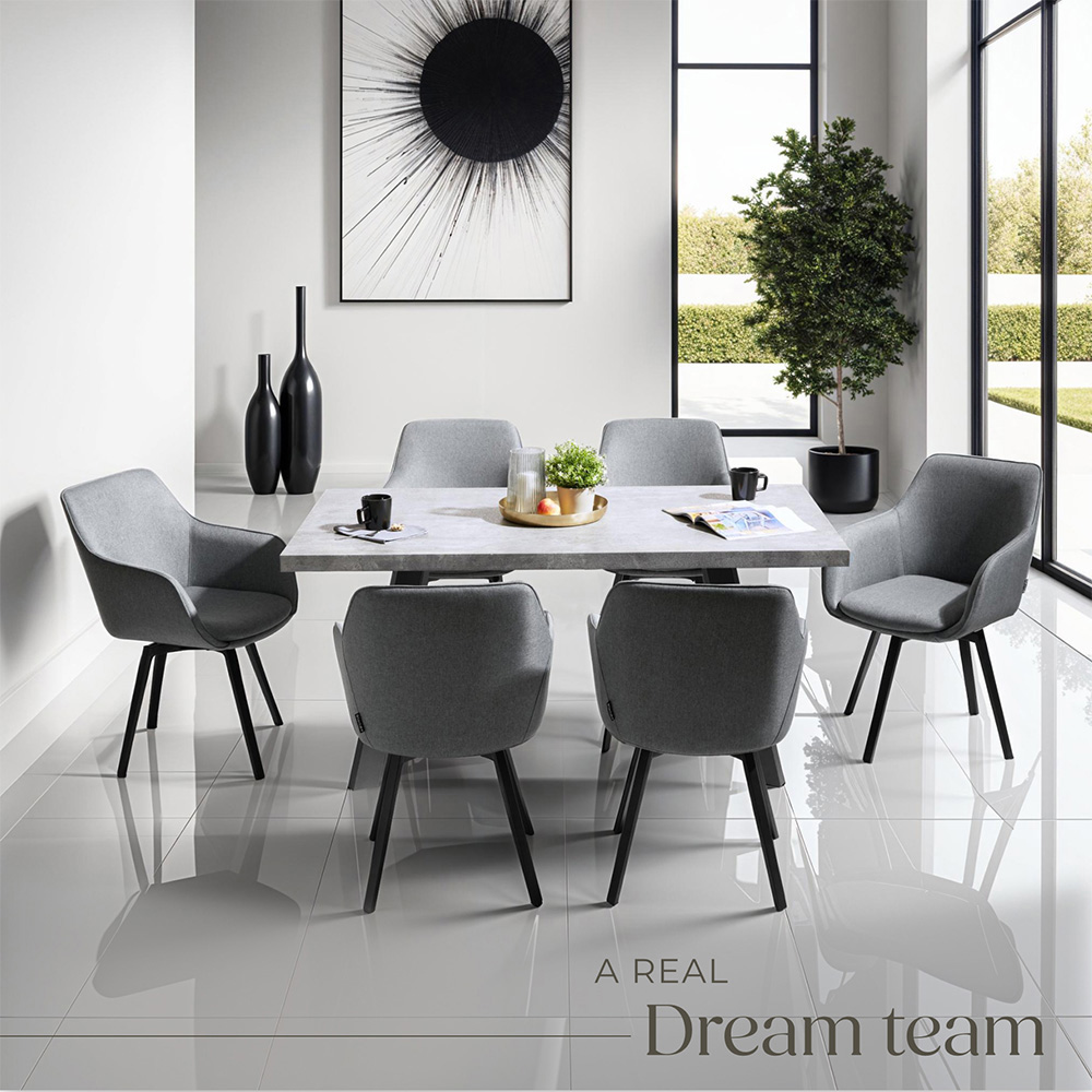 tectake Alicon Set of 2 Anthracite Dining Chair Image 4