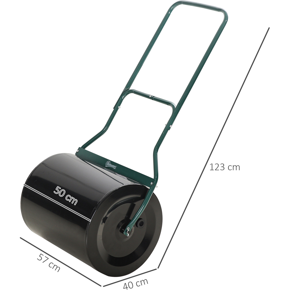 Outsunny 60L Green Fillable Steel Lawn Roller Image 8