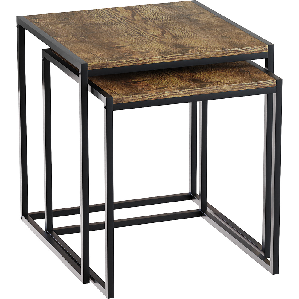 Vida Designs Brooklyn Dark Wood Nest of Tables Set of 2 Image 2