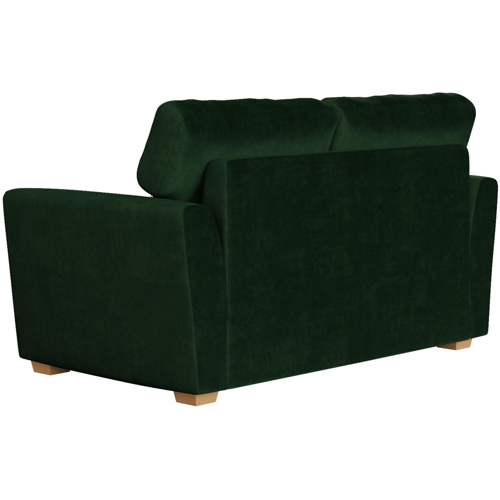 Wendleberry 2 Seater Forest Green Plush Velvet Fixed Back Sofa Image 4