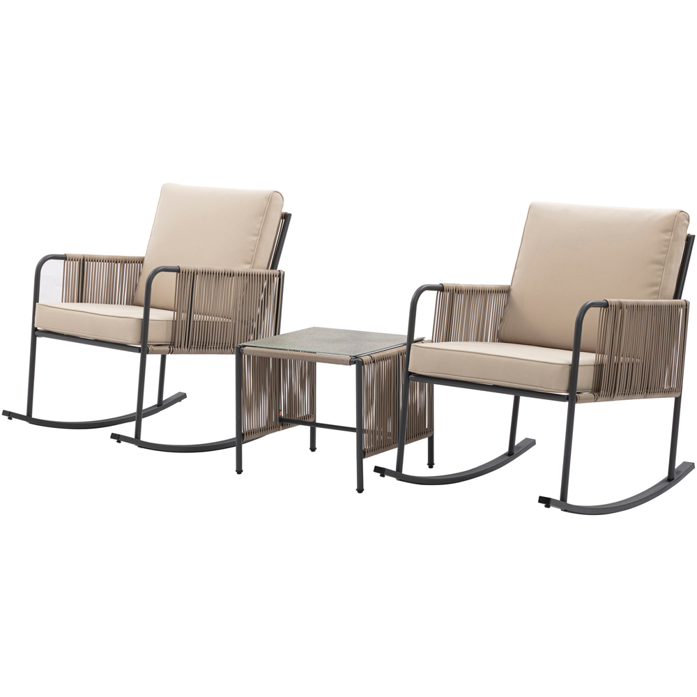Teamson Home 2 Seater Rocking Chair Conversation Set with Cushions Image 3