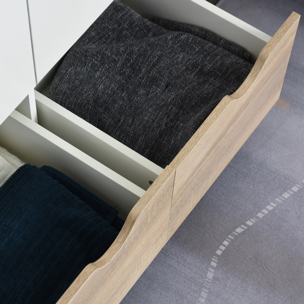 Portland 2 Door 2 Drawer White Wooden Wardrobe with Rail Image 3