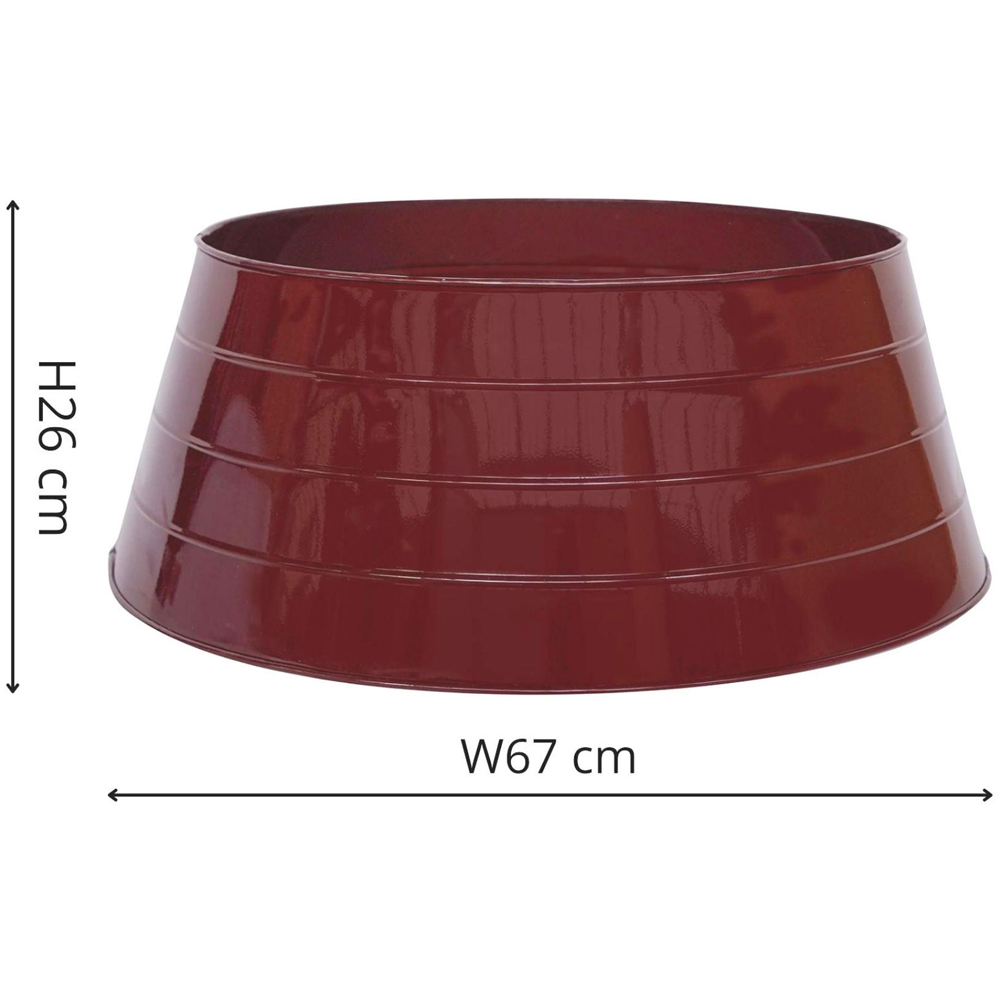 Ivyline Metal Bordeaux Red Christmas Tree Skirt 67cm Image 5