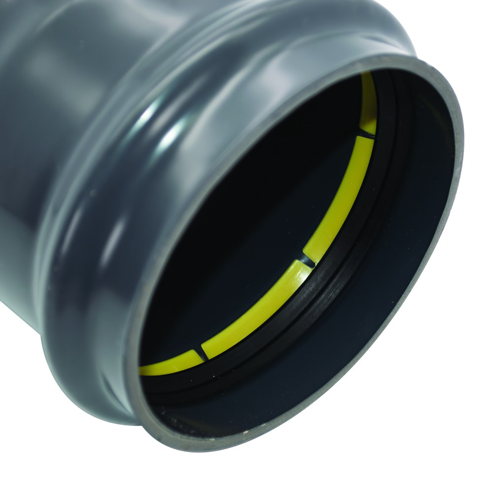 FloPlast Ring Seal Soil Pipe Single Socket Anthracite Grey 110mm x 3m 2 Pack Image 3