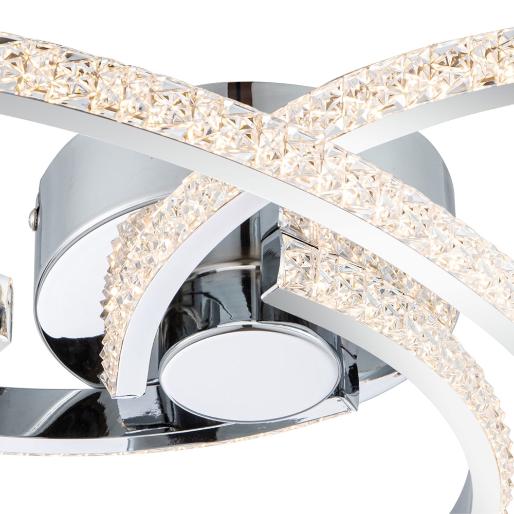 Cosylyte Moora 3 Light Chrome Curved Beaded LED Ceiling Light Image 5