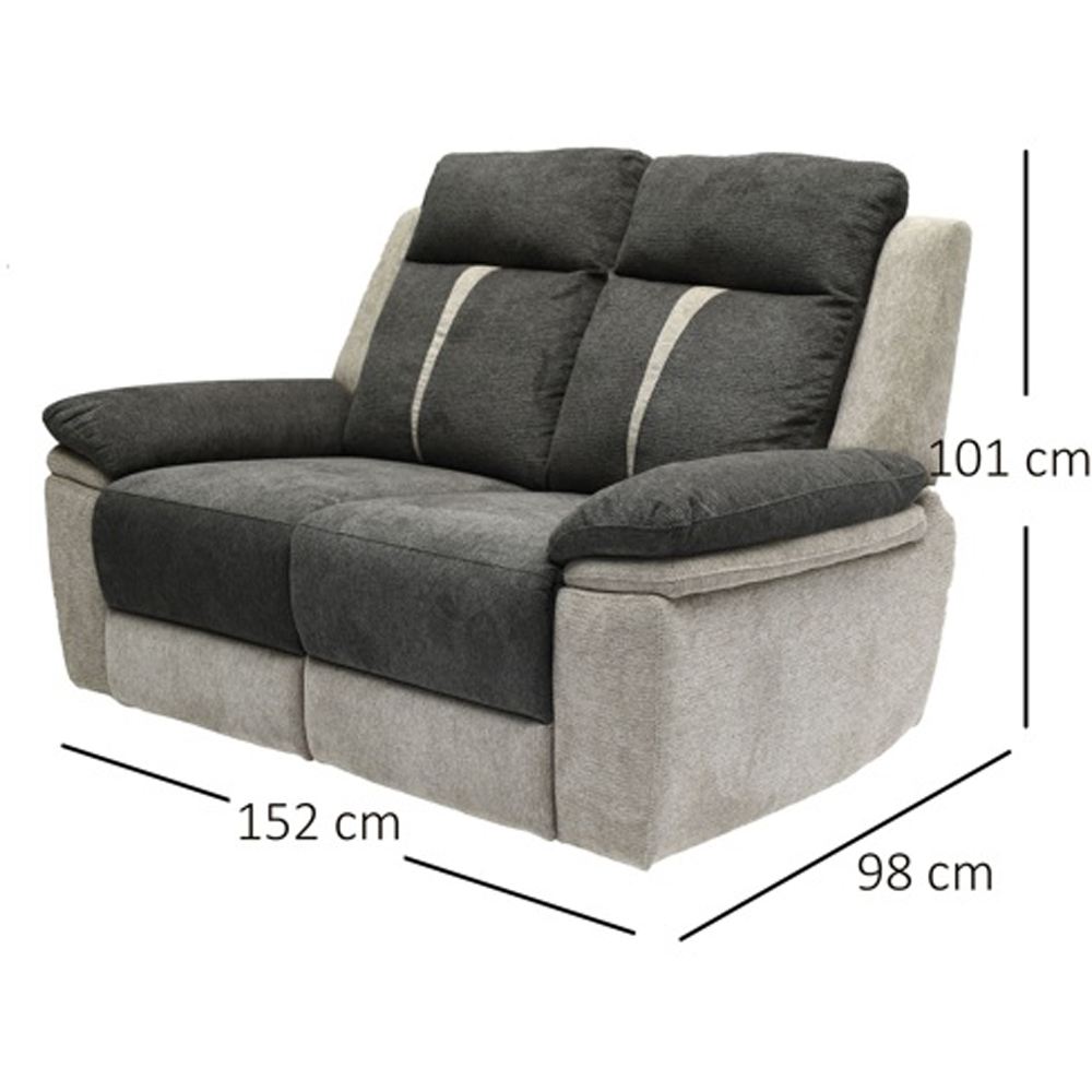 Comfy Living 5 Seater Grey Manual Recliner Sofa Set Image 8