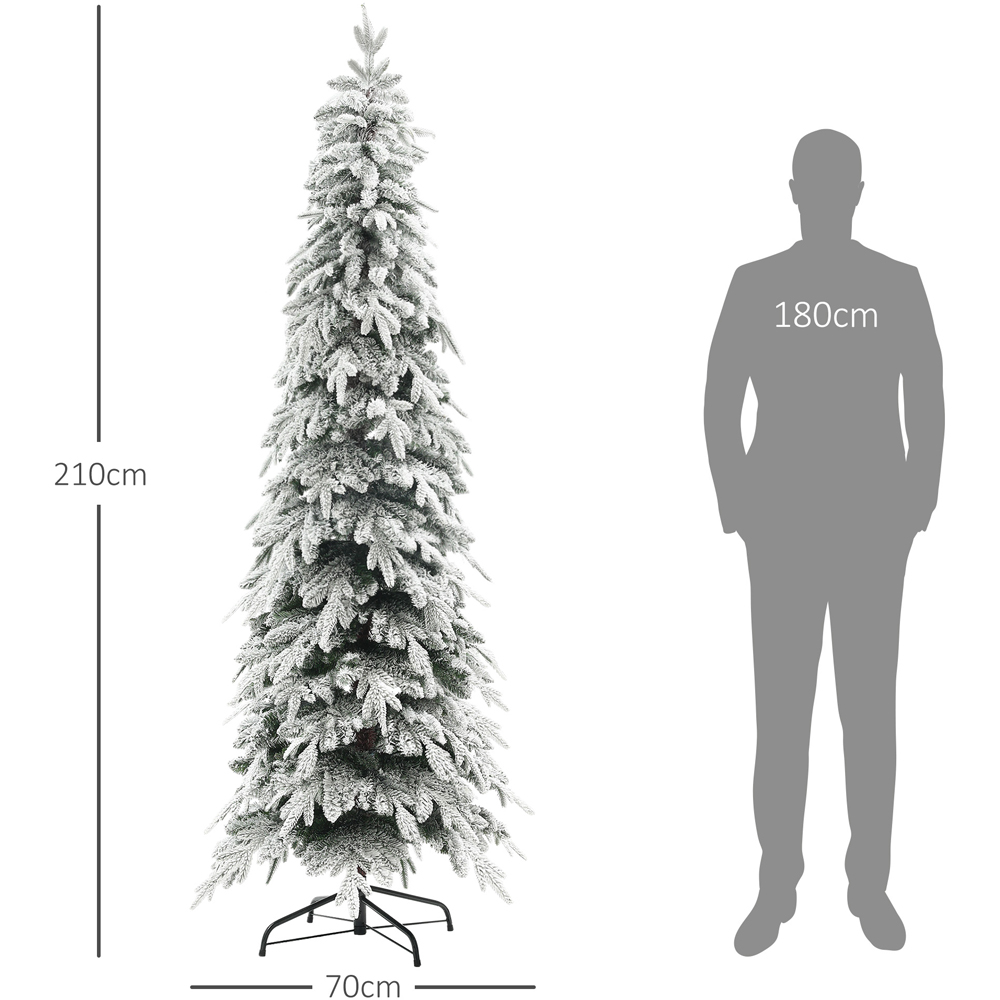 Everglow Snow Flocked Pencil Artificial Christmas Tree 7ft Image 7