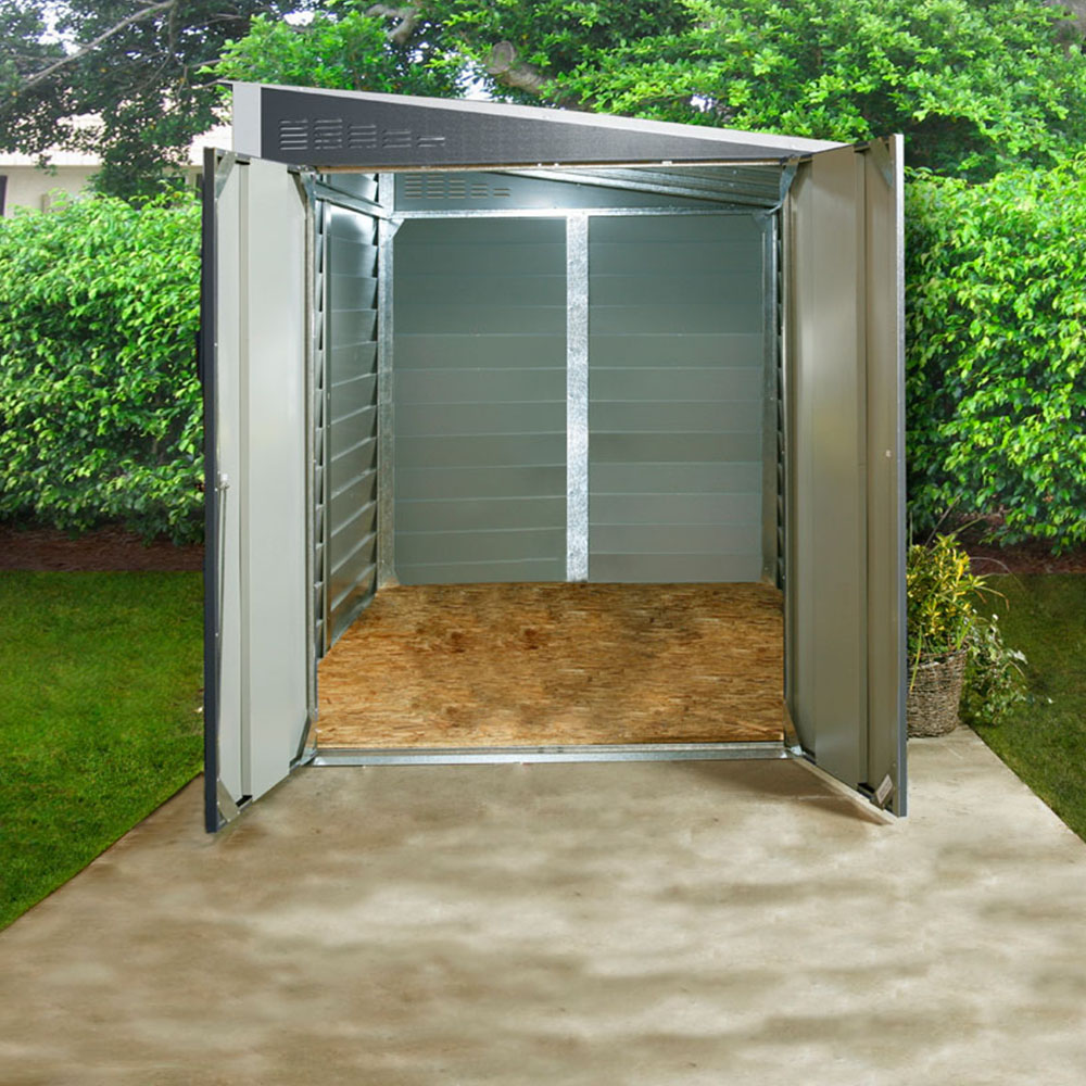 Trimetals ProtectaBike 940 9 x 4ft Anthracite Metal Pent Motorcycle Garage with Flooring Image 7