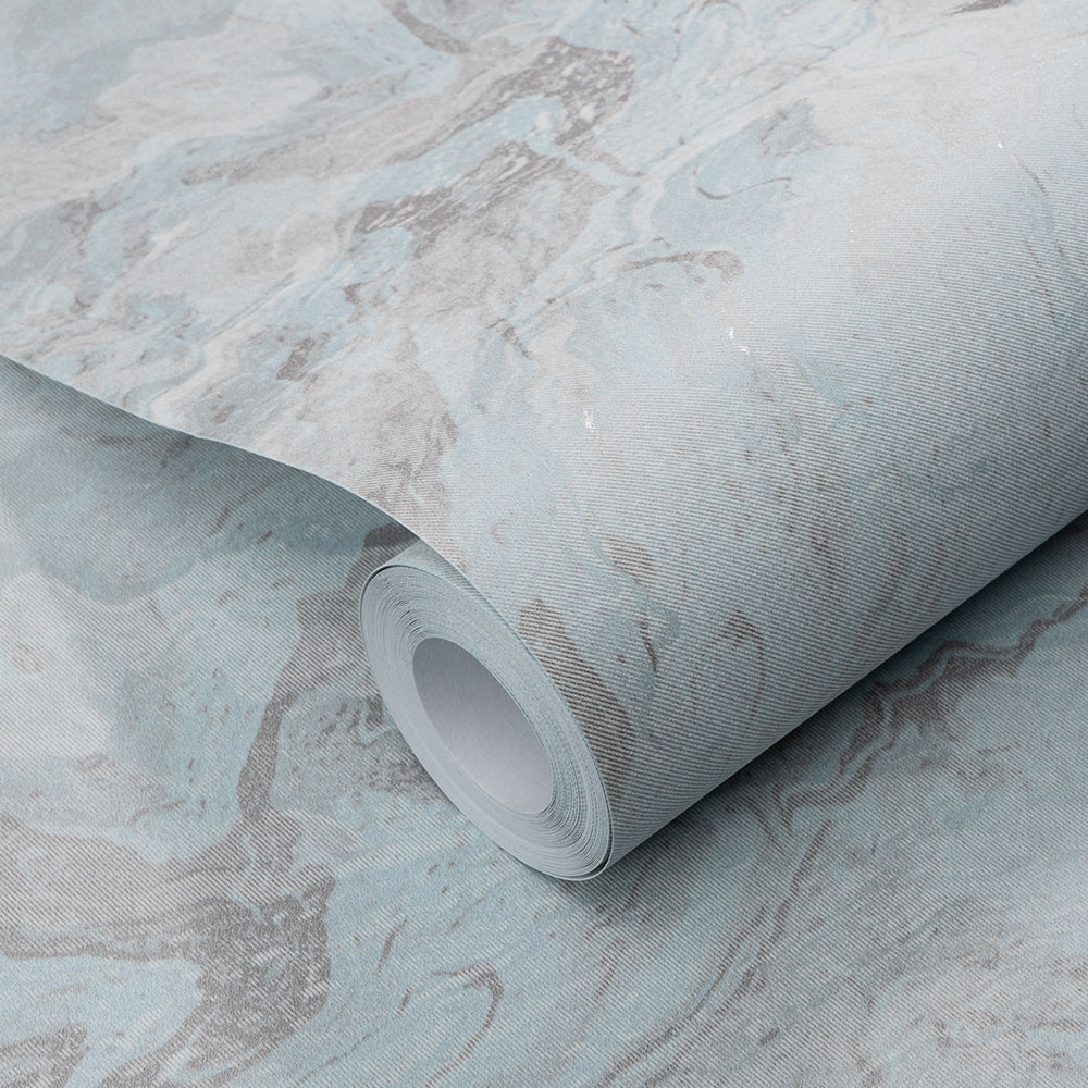 Erismann Evolution Marble Non Woven Blue and Silver Wallpaper Image 2