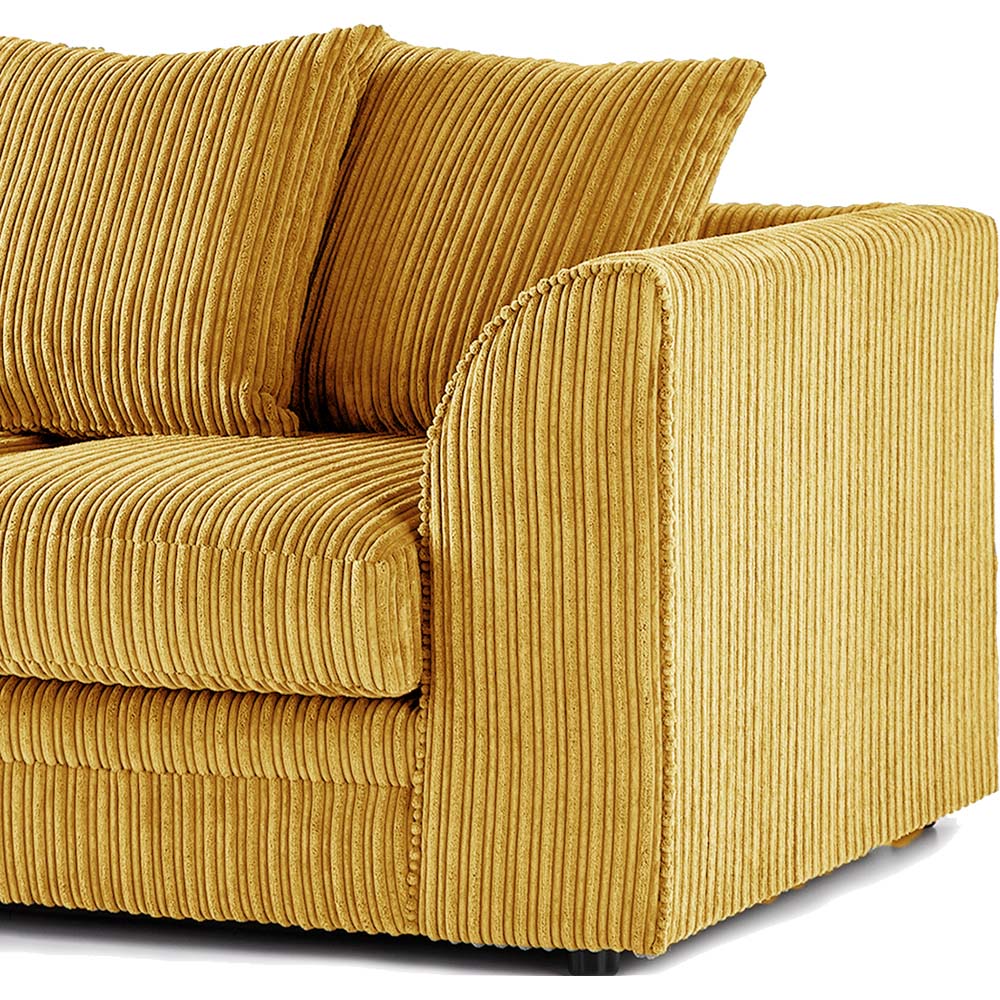 Luxor 5 Seater Mustard Jumbo Cord Scatter Back Sofa Set Image 6