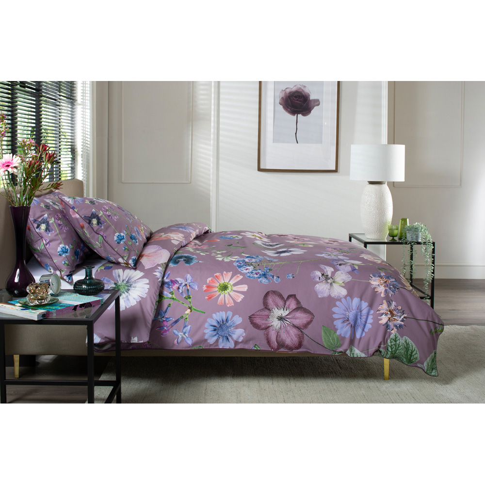 The Lyndon Company Botanical Flower Lilac Single Duvet Set Image 2