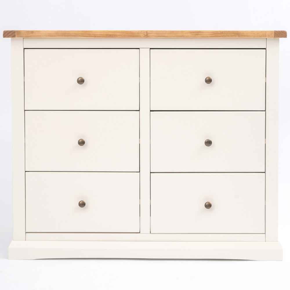 Cabinet Bits Castelli 6 Drawer White Brass Knob Chest of Drawers Image 3