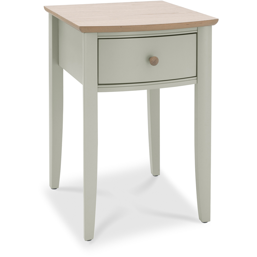 Bentley Designs Whitby Single Drawer Scandi Oak and Soft Grey Bedside Table Image 2