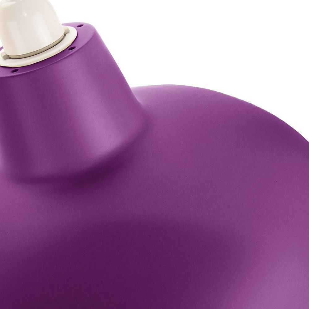 Happy Homewares Matt Purple Curved Metal Ceiling Pendant Light Shade Image 4