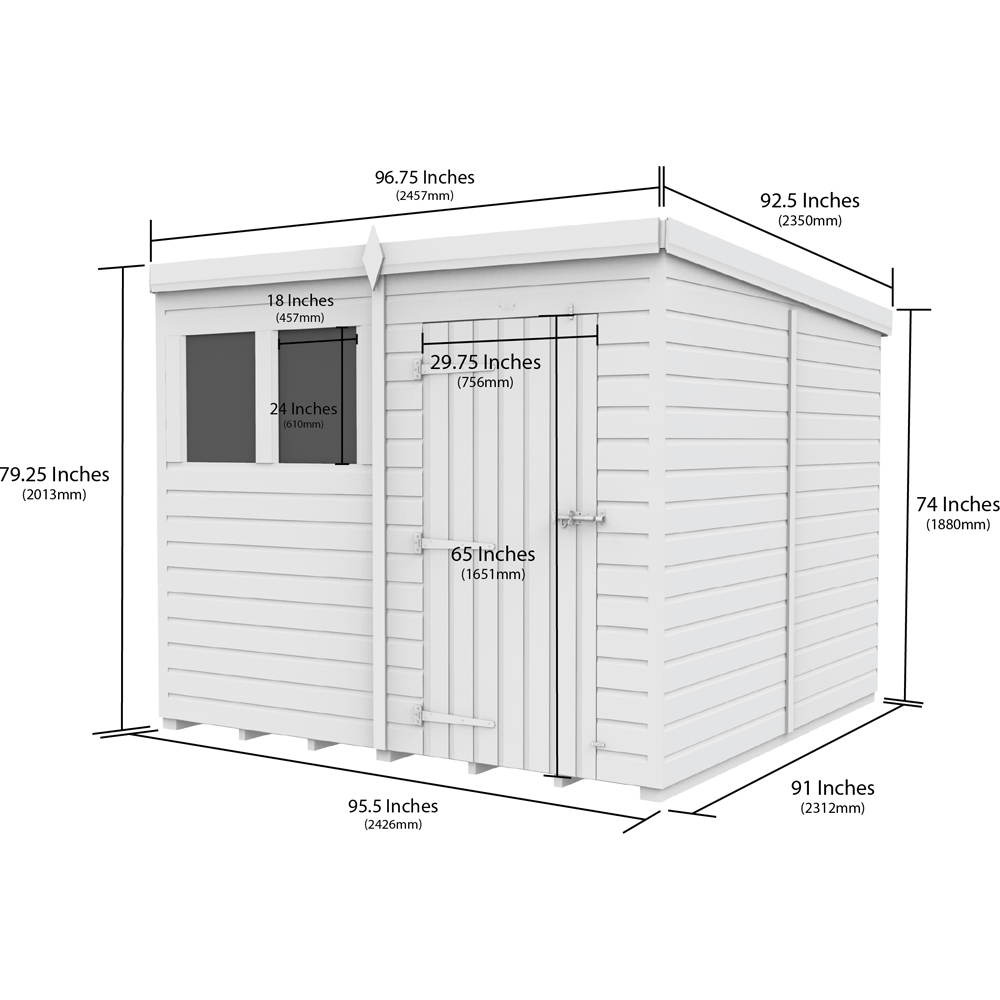 DIY Sheds 8 x 8ft Tongue and Groove Timber Pent Security Garden Shed Image 9