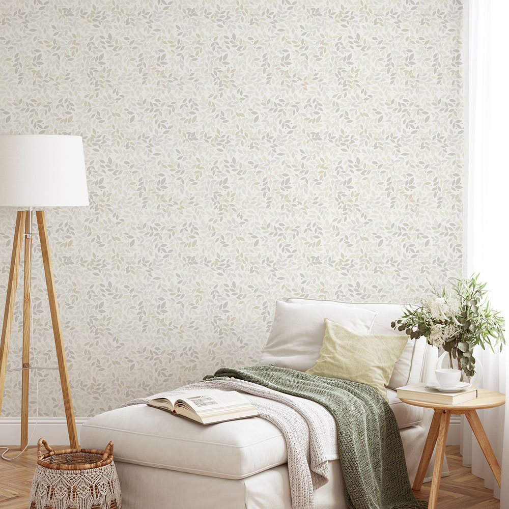 Muriva Gentle Leaf Cream Wallpaper Image 5