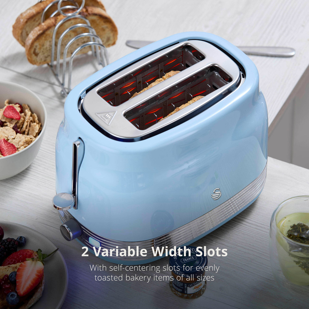Swan Retro Revive Blue 2 Slice Toaster Image 4